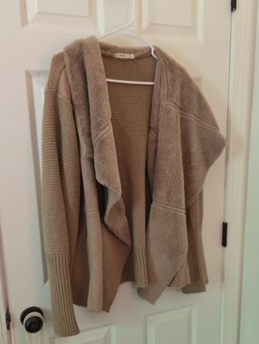 hazel 3X Open-Front Faux-fur Drapey Cardigan